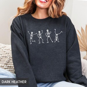 Halloween Sweatshirt, Fall Sweater, Dancing Skeleton Sweatshirt, Halloween Hoodie, Cute Skeleton Shirt, Halloween Outfit, For Women, For Men Bild 2