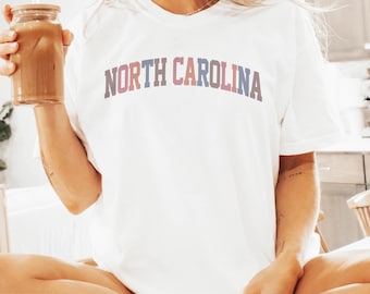 Comfort Colors® North Carolina Shirt, State of North Carolina Shirt, Travel Shirt for him or her, Cute TShirt, Retro NC Trip tee (Spring)