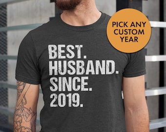 Mishozi Best Husband Since 1990 Long Sleeve T-Shirt Unisex Shirts Gifts for Wedding Anniversary 28 