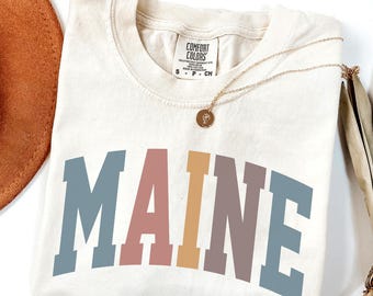 Comfort Colors® Maine Shirt, State of Maine Shirt, Travel Shirt for him or her, Cute Maine TShirt, Vintage Retro ME Trip tee (Summer)