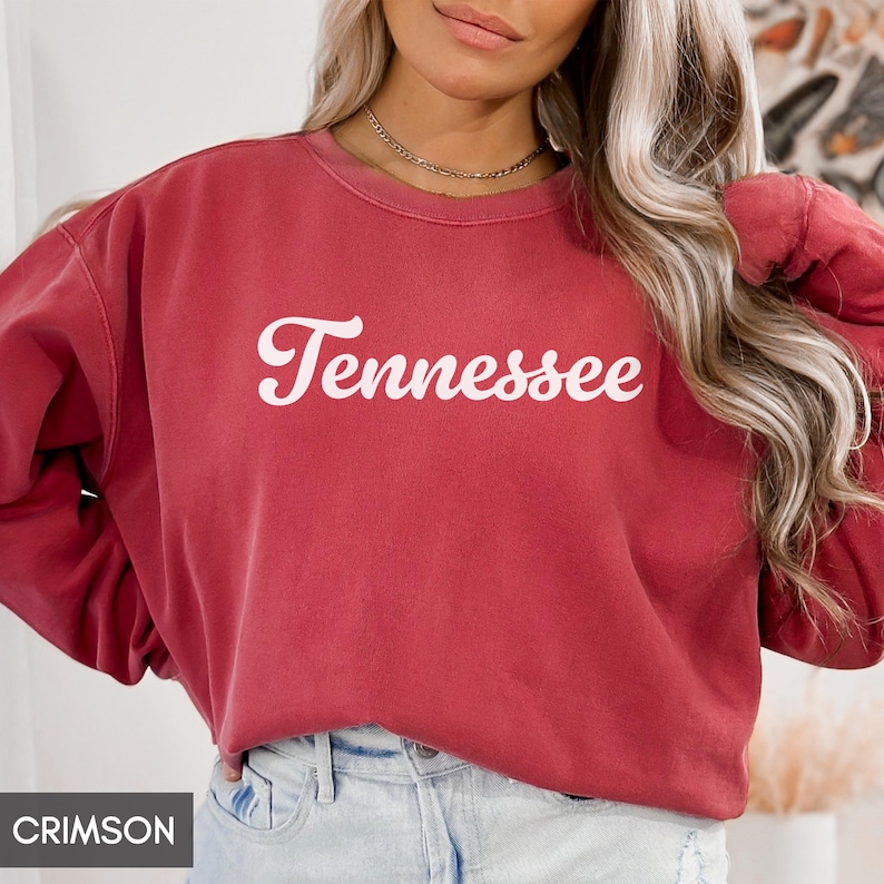 Comfort Colors® Tennessee Sweatshirt, Tennessee Crewneck, State of Tennessee Gift for him or her, Vintage Retro Tennessee Shirt, TN Sweater image 5