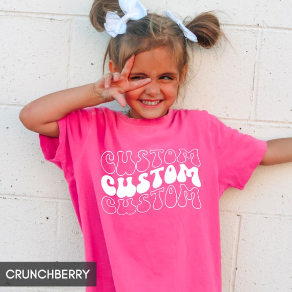 Comfort Colors® Custom YOUTH tshirt, Any of our designs on a Kids Shirt, Personalized Children's tee, Text only Logo Christmas Birthday Gift