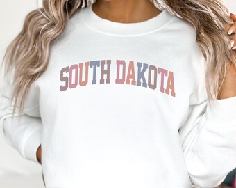 South Dakota Sweatshirt, SD Crewneck, State of South Dakota Gift for him or her, Retro Dakota Hoodie, Family Vacation Travel Outfit (Spring)
