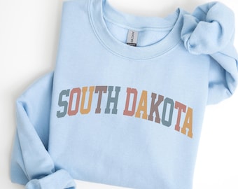 South Dakota Sweatshirt, SD Crewneck, State of South Dakota Gift for him or her, Retro Dakota Hoodie, Family Vacation Travel Outfit (Summer)