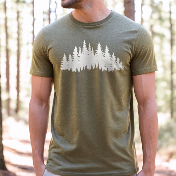 Forest Shirt, Pine Tree Shirt, Shirt for men & women, Fathers Day Gift, Husband Gift, Hunting shirt, Hiking T-shirt, Outdoor Nature for him