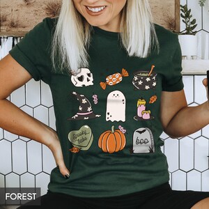 Spooky Fall shirt, Cute Boo t-shirt for her or him, Spooky babe, Fall Favorite Things, Halloween outfit, Ghost skull pumpkin & witchy image 8