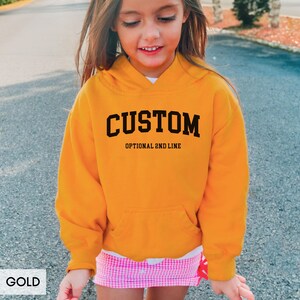 Custom YOUTH Sweatshirt, Personalized Kids Hoodie, Your Text or Logo, Gildan® Brand Crewneck, Christmas or Birthday for children image 6