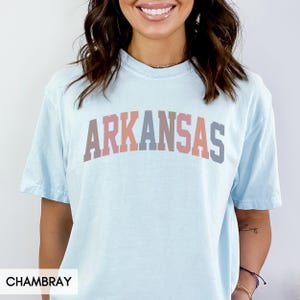 Comfort Colors® Arkansas Shirt, State of Arkansas Shirt, Travel Shirt for him or her, Cute Arkansas TShirt, Vintage Retro AR Trip (Spring) image 3