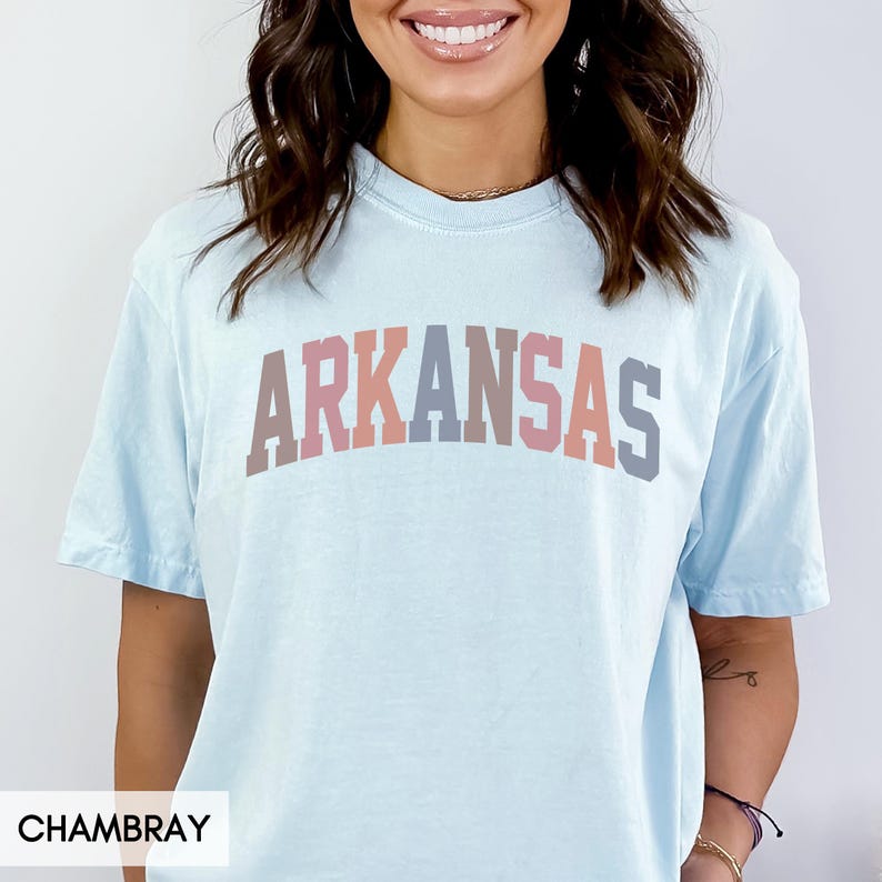 Comfort Colors® Arkansas Shirt, State of Arkansas Shirt, Travel Shirt for him or her, Cute Arkansas TShirt, Vintage Retro AR Trip (Spring) image 3