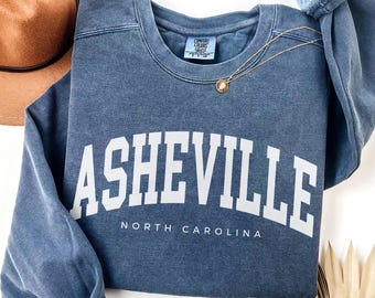 Comfort Colors® Asheville North Carolina Sweatshirt, Family Vacation Trip, Asheville NC Travel Souvenir,  Group Trip Matching Hoodies