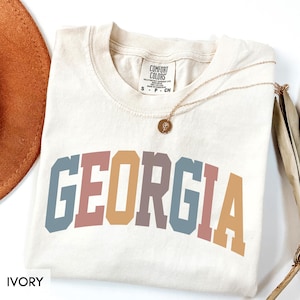 Comfort Colors® Georgia Shirt, State of Georgia Shirt, Travel Shirt for him or her, Cute Georgia TShirt, Vintage Retro GA Trip tee (Summer)