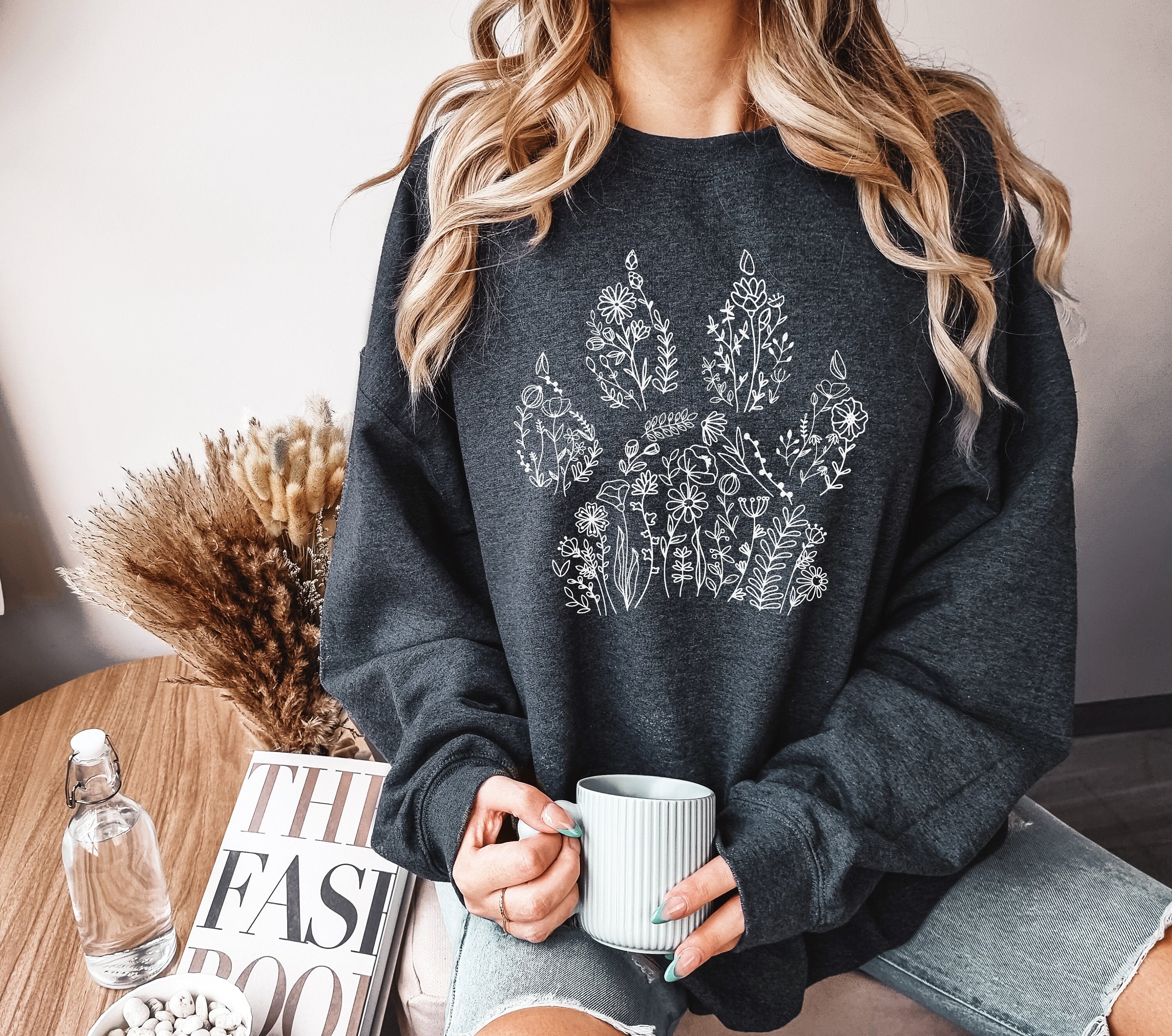 Dog Print Sweatshirt Etsy