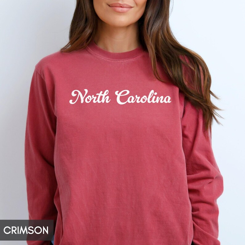 Comfort Colors® North Carolina LONG sleeve shirt, State of North Carolina gift for him or gift her, Cute Tshirt, Groovy Retro Travel tee image 7