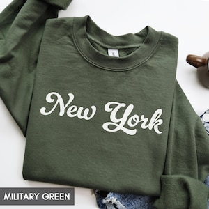 New York Sweatshirt, New York Crewneck, State of New York Gift for him, New York gift her, Vintage Retro New York Hoodie, New York Sweater