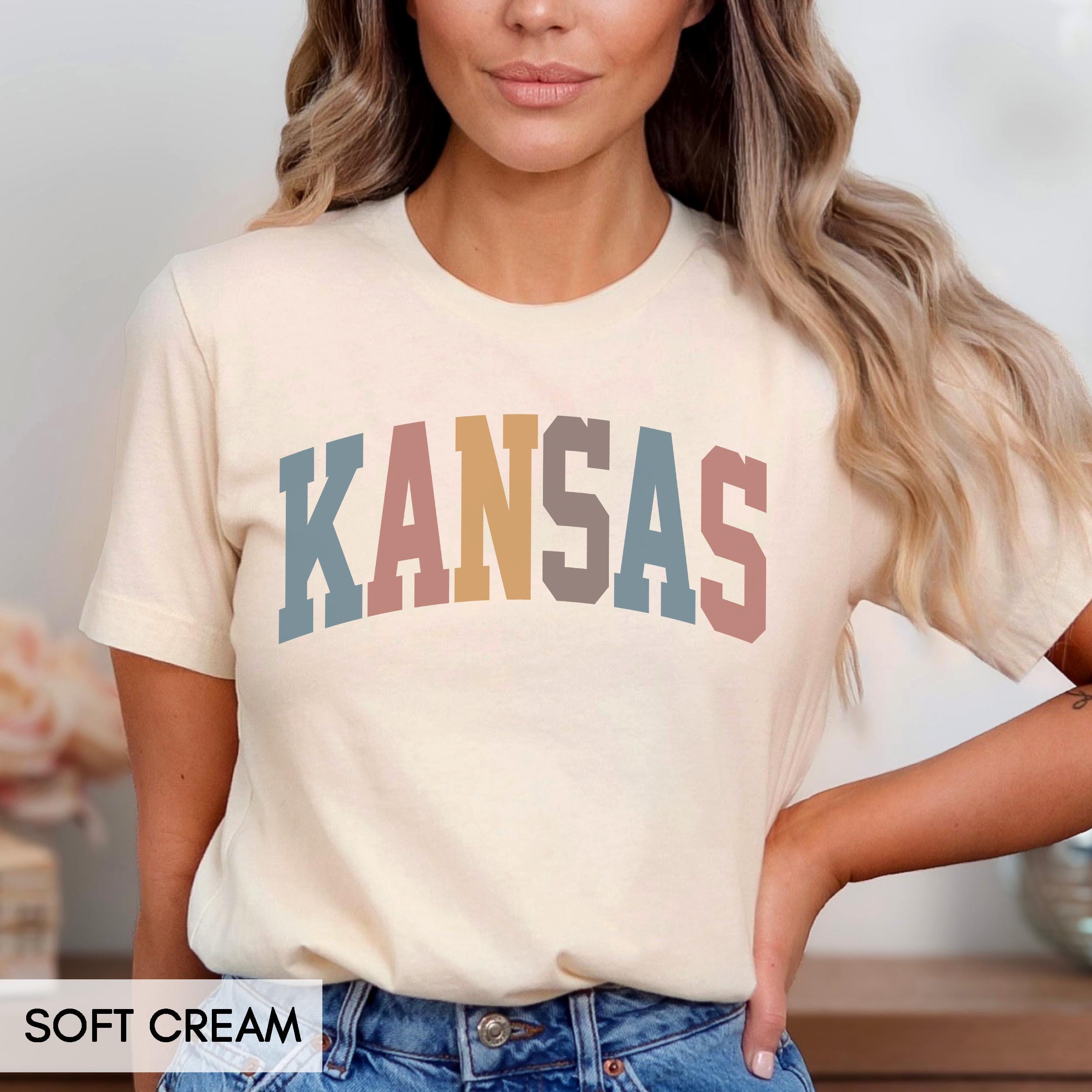 Kansas Shirt, State of Kansas Family Vacation outfit, KS gift for him or her, Kansas TShirt, Vintage Retro style Cute Kansas Tee (Summer)