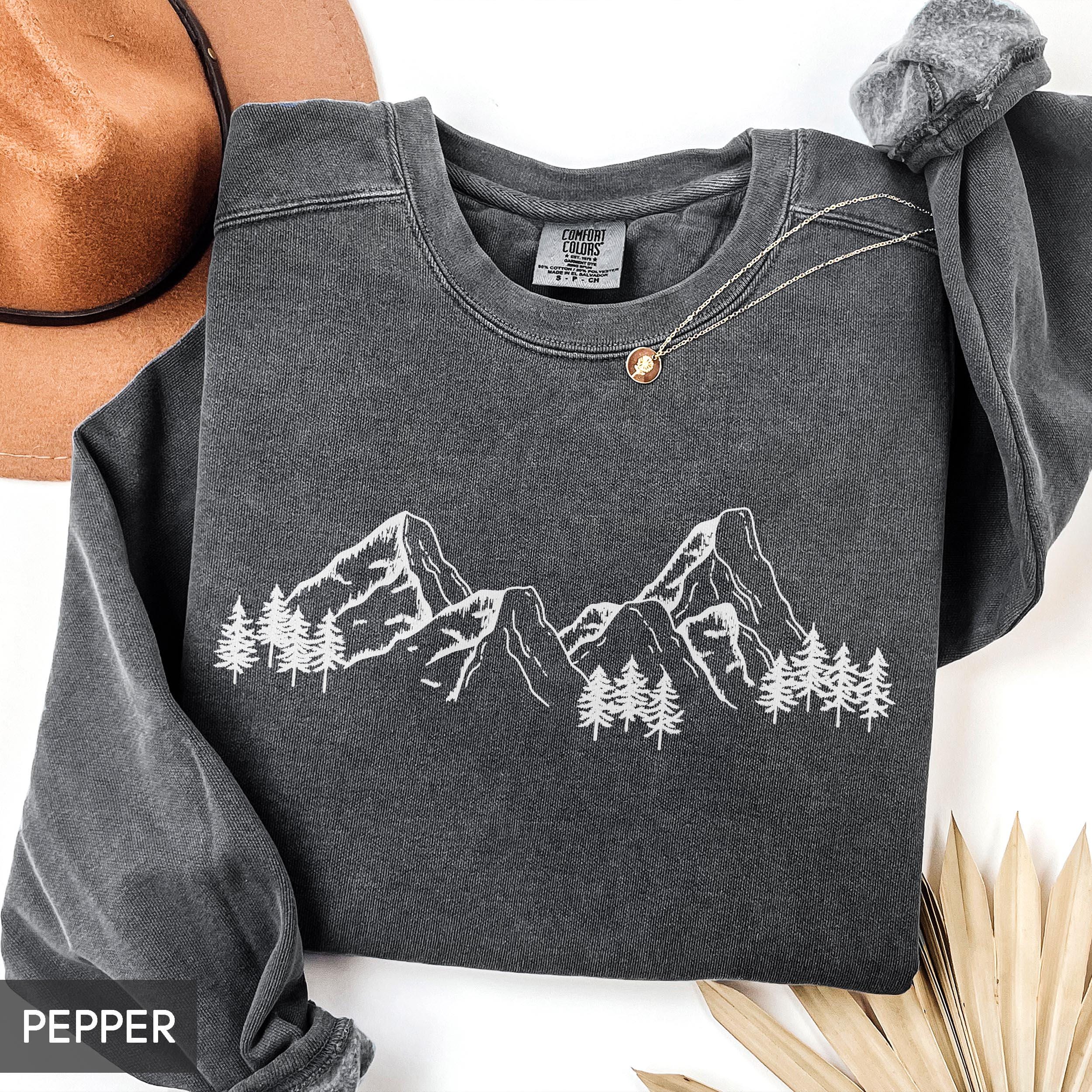 Comfort Colors® Mountain Sweatshirt, Nature Gift, Hiking Crewneck