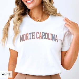 North Carolina Shirt, State of North Carolina Family Vacation outfit, NC gift for him or her, North Carolina TShirt, Retro Cute tee (Spring)