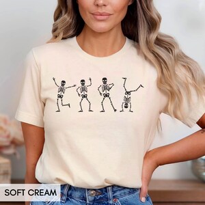 Chemise d'Halloween, Chemise d'automne, Chemise squelette de danse, T-shirt d'Halloween, Jolie chemise squelette, Tenue d'Halloween, Pour femme, Pour homme image 2