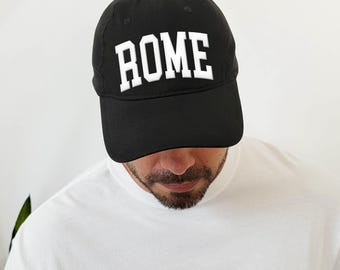 Rome Embroidered Mens Fit Baseball Cap, Travel Souvenir, Unisex Italy Hat