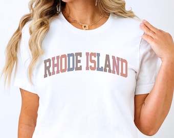 Rhode Island Shirt, State of Rhode Island Family Vacation outfit, RI gift him or her, Rhode Island TShirt, Retro style Cute RI Tee (Spring)