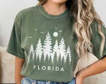 Comfort Colors® Florida Shirt, State of Florida Shirt, Florida gift for him or gift her, Florida TShirt, Pine Nature Outdoors Florida Trip