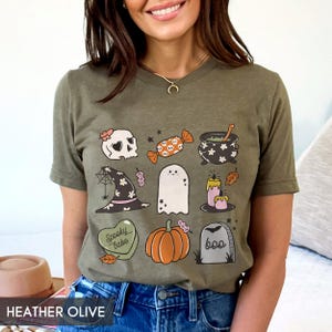 Spooky Fall shirt, Cute Boo t-shirt for her or him, Spooky babe, Fall Favorite Things, Halloween outfit, Ghost skull pumpkin & witchy image 3