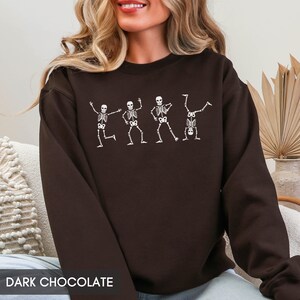 Halloween Sweatshirt, Fall Sweater, Dancing Skeleton Sweatshirt, Halloween Hoodie, Cute Skeleton Shirt, Halloween Outfit, For Women, For Men Bild 7