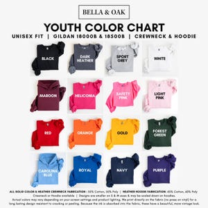 Custom YOUTH Sweatshirt, Personalized Kids Hoodie, Your Text or Logo, Gildan® Brand Crewneck, Christmas or Birthday for children image 10