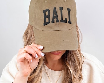 Bali Embroidered Mens Fit Baseball Cap, Travel Souvenir, Unisex Indonesia Hat
