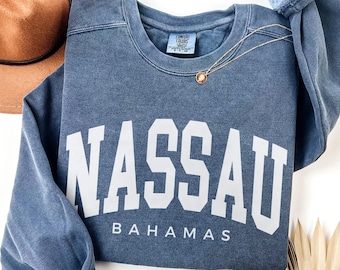 Sudadera Comfort Colors® Nassau, Bahamas, para vacaciones familiares, souvenir de viaje a Nassau, viaje en grupo a Nassau, sudaderas a juego para chicas