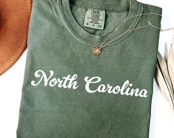 Comfort Colors® North Carolina Shirt, State of North Carolina Shirt, North Carolina gift for him or gift her, Vintage Retro NC Tee