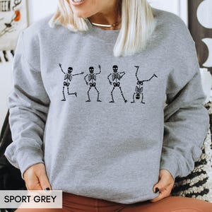 Halloween Sweatshirt, Fall Sweater, Dancing Skeleton Sweatshirt, Halloween Hoodie, Cute Skeleton Shirt, Halloween Outfit, For Women, For Men Bild 6