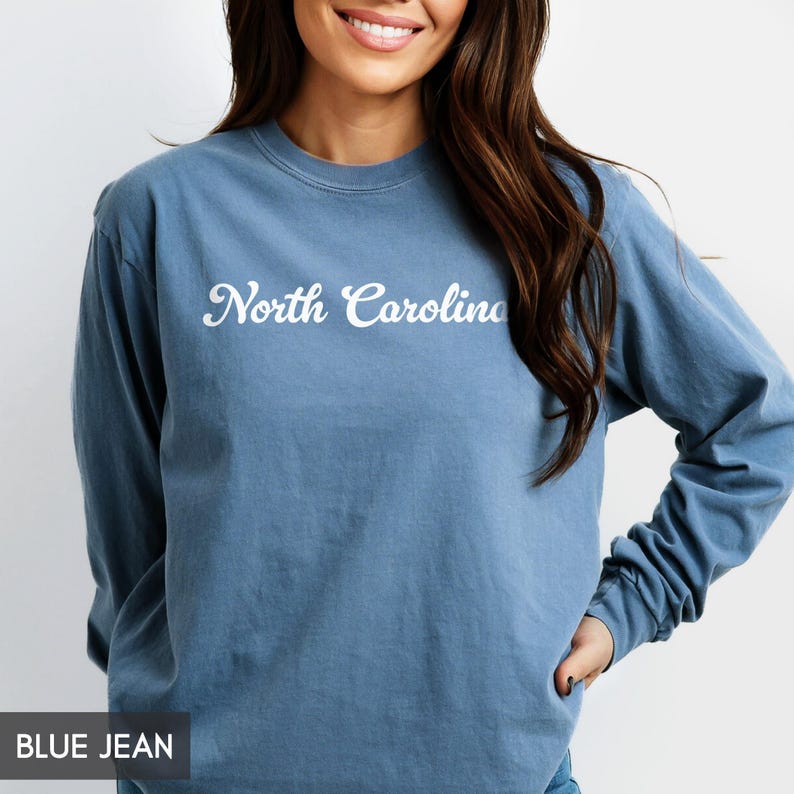 Comfort Colors® North Carolina LONG sleeve shirt, State of North Carolina gift for him or gift her, Cute Tshirt, Groovy Retro Travel tee image 3