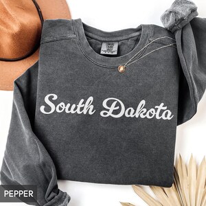 Comfort Colors® South Dakota Sweatshirt, South Dakota Crewneck, State of South Dakota Gift for him or her, Vintage Retro South Dakota Shirt,