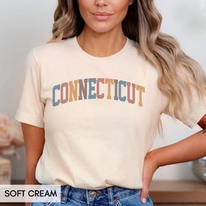 Connecticut Shirt, State of Connecticut Family Vacation outfit, CT gift him or her, Connecticut TShirt, Retro Cute Connecticut Tee (Summer)