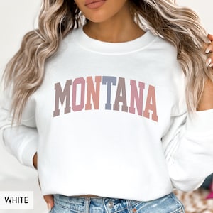 Montana Sweatshirt, MT Crewneck, State of Montana Gift for him or her, Vintage Retro Montana Hoodie, Family Vacation Travel Outfit (Spring)