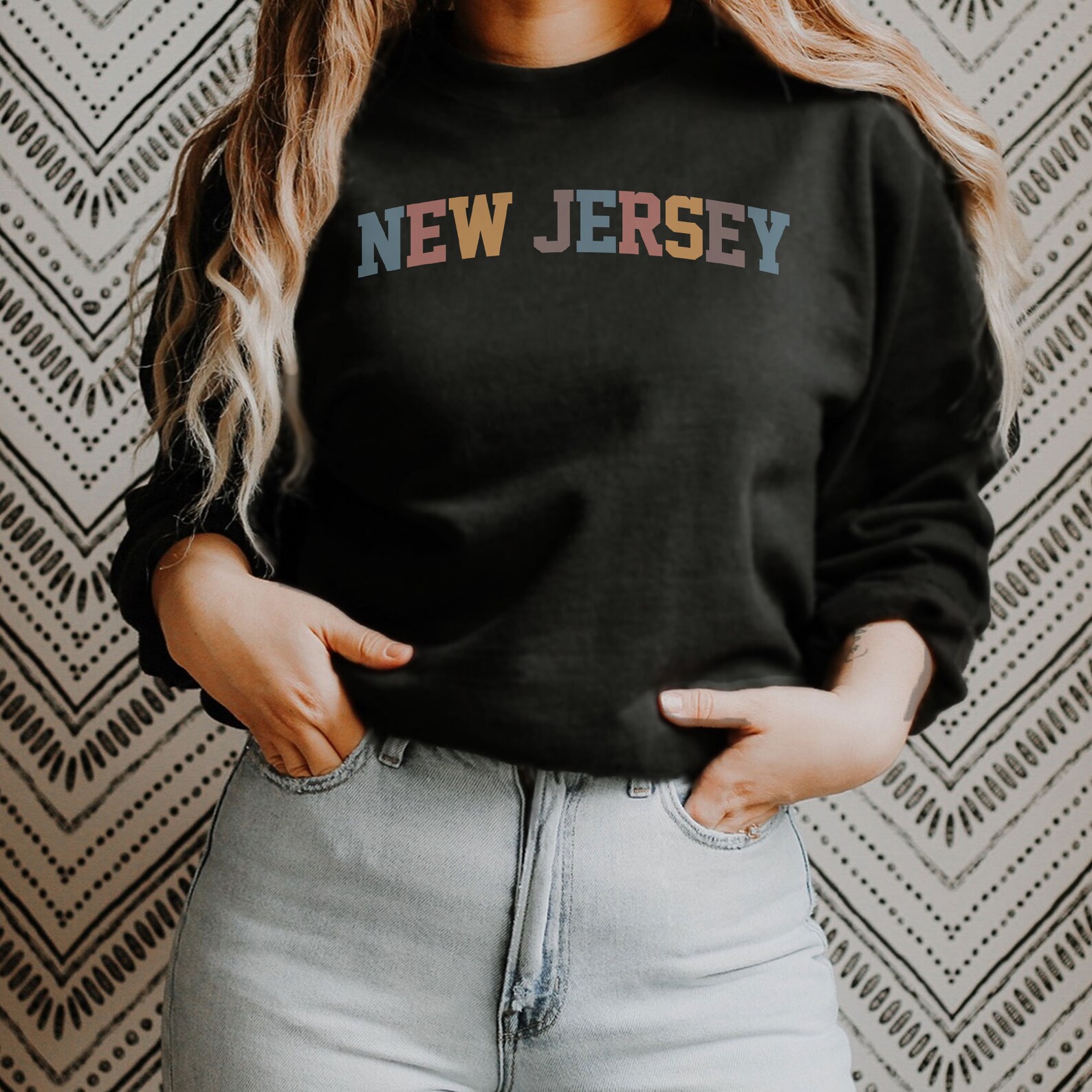 New Jersey Sweatshirt New Jersey Sweater Cute New Jersey Etsy