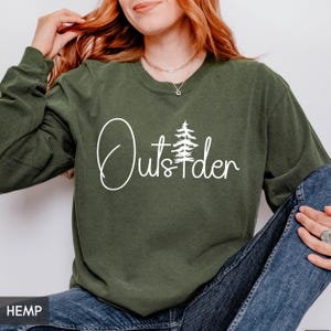 Comfort Colors® Long sleeve Outdoor Nature Shirt, Outsider Pine Tree tee, Hiking Shirt for women or men, Camping shirt, Wanderlust Adventure