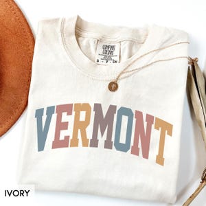 Comfort Colors® Vermont Shirt, State of Vermont Shirt, Travel Shirt for him or her, Cute Vermont TShirt, Vintage Retro VT Trip tee (Summer)