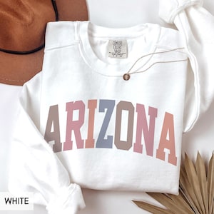 Comfort Colors® Arizona Sweatshirt, State of Arizona Gift for him her, Vintage Retro Arizona Hoodie, Arizona Family Vacation outfit (Spring)