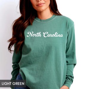 Comfort Colors® North Carolina LONG sleeve shirt, State of North Carolina gift for him or gift her, Cute Tshirt, Groovy Retro Travel tee image 8