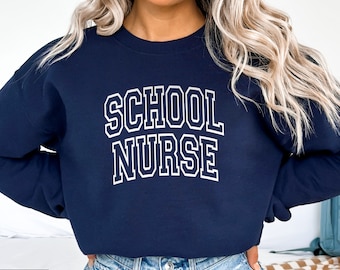 School Nurse Shirt, RN LVN School Nurse Appreciation Gift, Registered Nurse Sweatshirt, Vintage Varsity style Hoodie, for him or for her