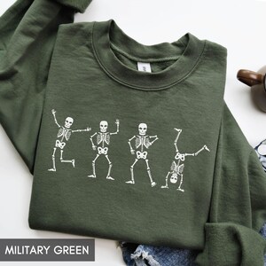 Halloween Sweatshirt, Fall Sweater, Dancing Skeleton Sweatshirt, Halloween Hoodie, Cute Skeleton Shirt, Halloween Outfit, For Women, For Men Bild 1