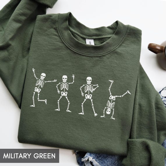 Halloween Sweatshirt, Fall Sweater, Dancing Skeleton Sweatshirt, Halloween Hoodie, Cute Skeleton Shirt, Halloween Outfit, For Women, For Men