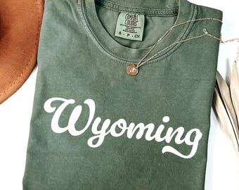 Comfort Colors® Wyoming Shirt, State of Wyoming Shirt, Wyoming gift for him or gift her, Cute Wyoming TShirt, Vintage Retro Wyoming Tee