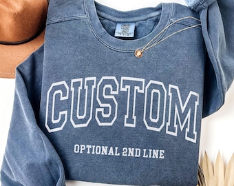 Comfort Colors® Custom Sweatshirt, Personalized Gift, Your Custom Text Crewneck, Christmas or Birthday Gift, Vintage Style Sweatshirt