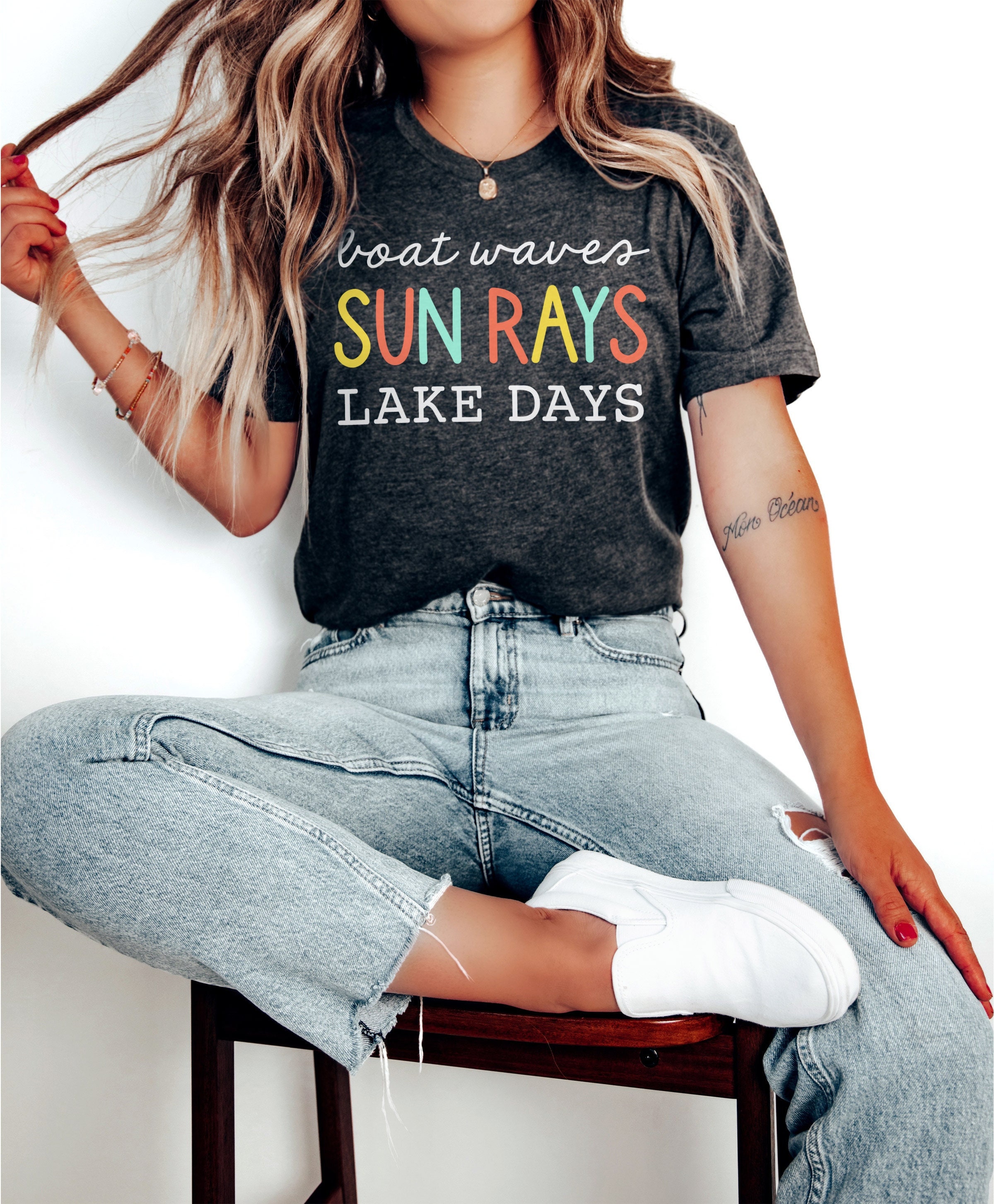Lake Days Shirt Cute Summer Shirt Lake Shirt Sunshine Boat image pic