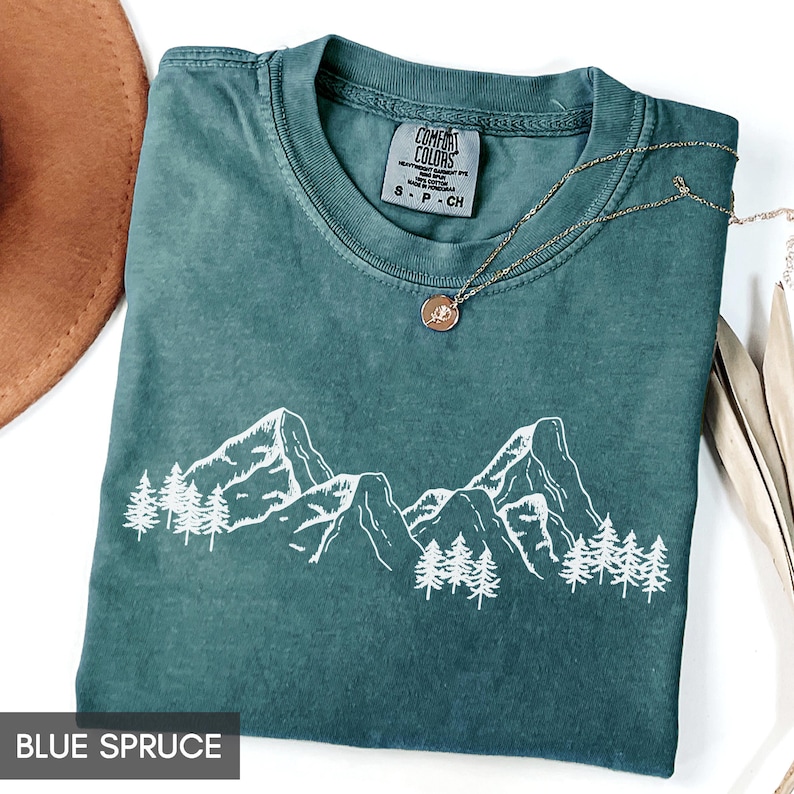 Comfort Colors® Mountain Shirt, Nature Gift, Hiking Shirt for women or men (unisex), Christmas gift for men, Outdoor Lover, Mountain range image 1