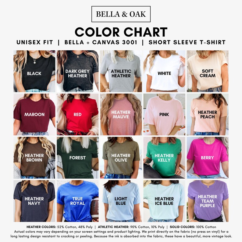 a group of women wearing different colored shirts