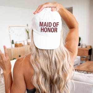 Maid of Honor Hat, Embroidered Bachelorette Party Bridesmaid Babe Baseball Caps (Mens Fit), Wedding shower gifts, Matching Bach Crew outfits